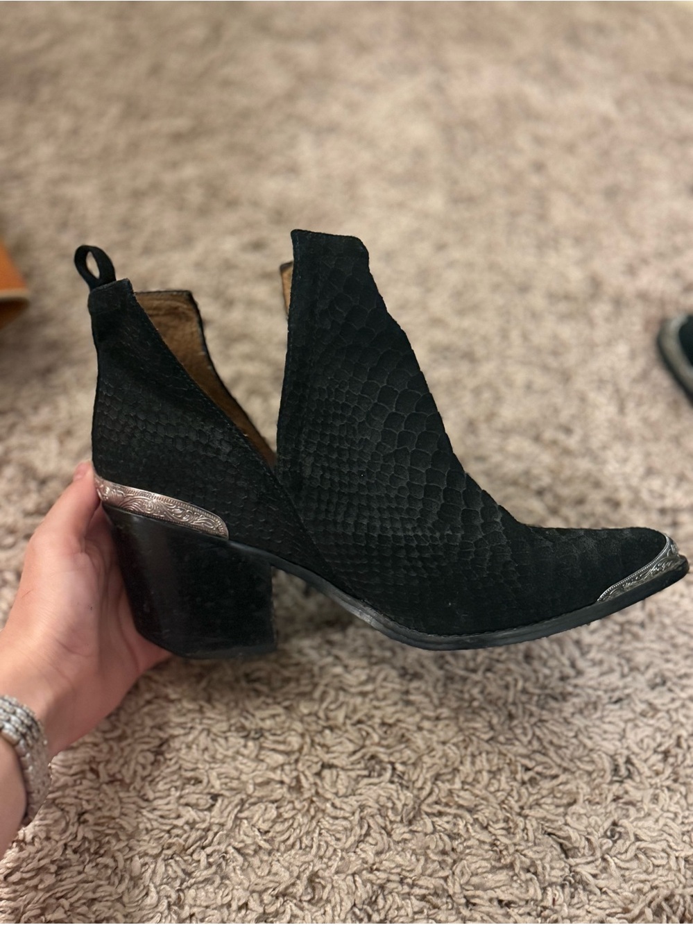 Jeffrey Campbell Black and Brown Slip-On Loafers